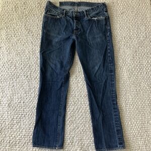 Abercrombie & Fitch Men's Jeans W36 L32 Blue Denim Straight Fit Button Fly